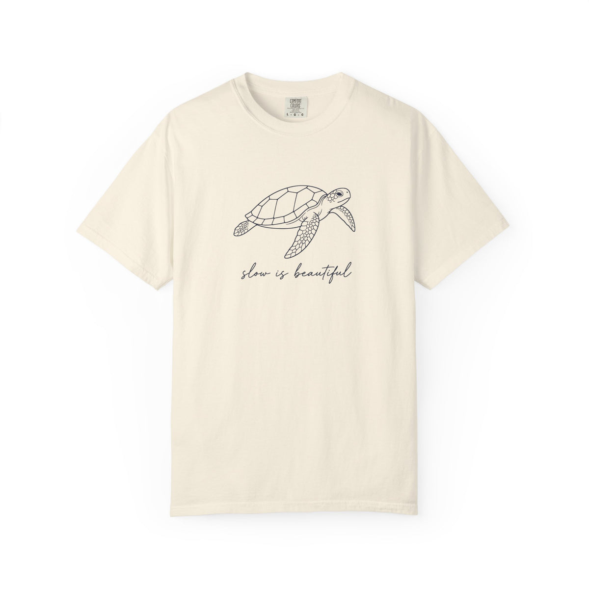 Slow Is Beautiful Tee | Minimal Sea Turtle Shirt | Inspirational Ocean T-Shirt | Comfort Colors