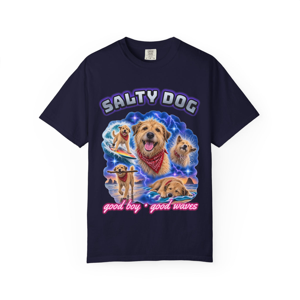 Salty Dog Surf Shirt | Dog Lover Bootleg Tee | Comfort Colors T-Shirt