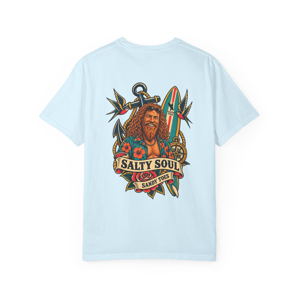 Salty Soul Surf Tee — Retro Beach Surfboard Anchor Graphic T-Shirt