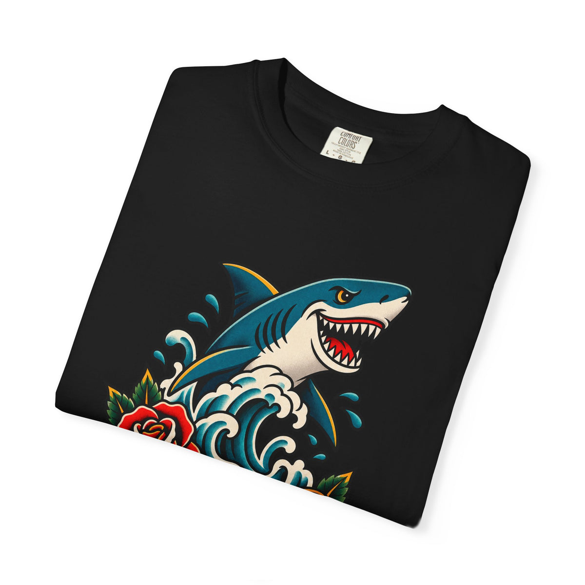 Shark Bait Not Today Tee | Tattoo Style Shark Shirt | Old School Surf T-Shirt | Comfort Colors Surfer Gift