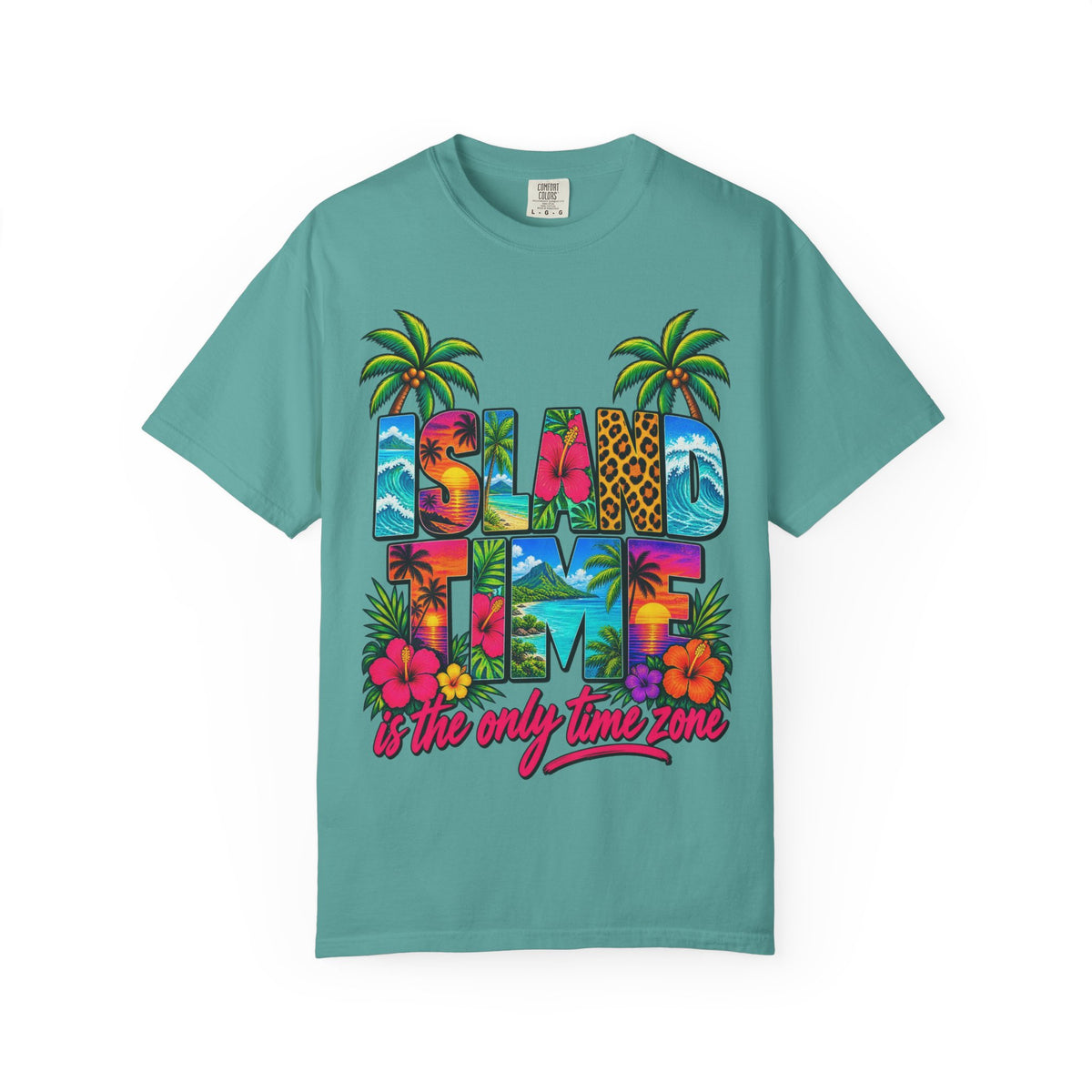 Island Time Tee | Tropical Island Shirt | Retro Vacation T-Shirt | Comfort Colors