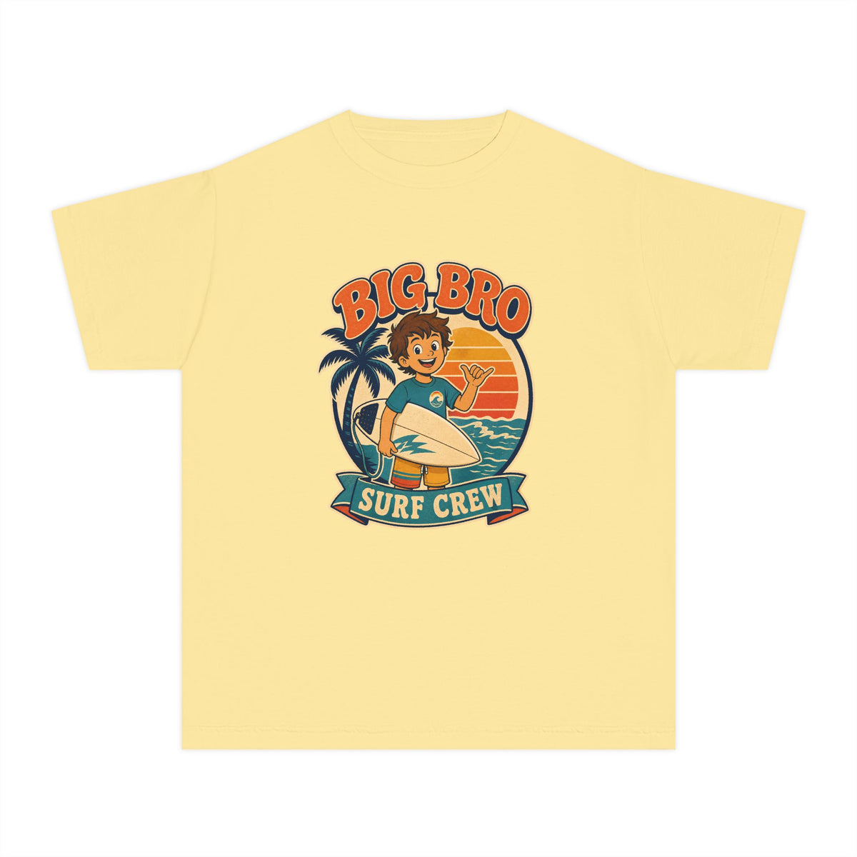Big Bro Surf Crew Kids Tee | Big Brother Surf Shirt | Youth Beach T-Shirt | Surf Kid Gift