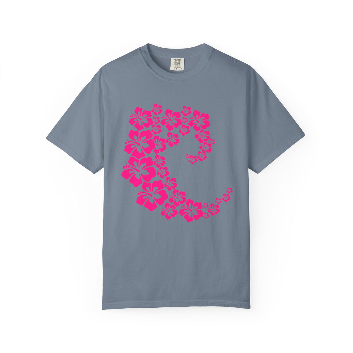 Hibiscus Wave Tee | Pink Flower Wave Shirt | Tropical Hawaiian Hibiscus T-Shirt | Comfort Colors