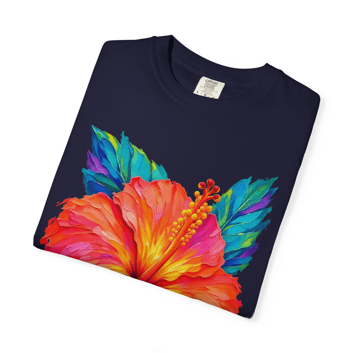 Painted Hibiscus Sunrise Shirt | Tropical Flower Tee | Comfort Colors T-Shirt