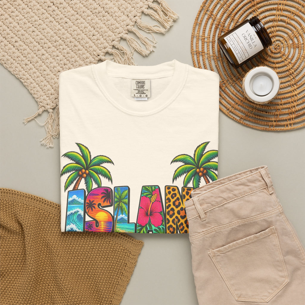 Island Time Tee | Tropical Island Shirt | Retro Vacation T-Shirt | Comfort Colors