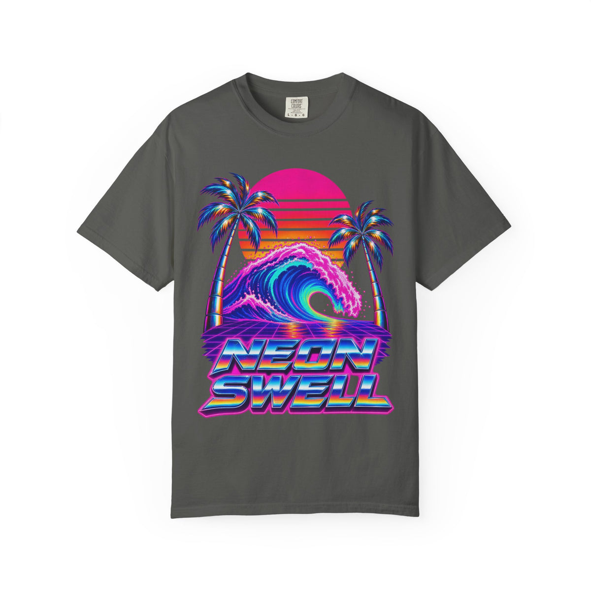 Neon Swell Tee | 80s Neon Surf Shirt | Retro Wave T-Shirt | Comfort Colors