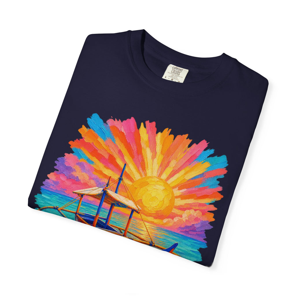 Filipino Bangka Boat Shirt | Philippines Sunburst Beach Tee | Comfort Colors T-Shirt