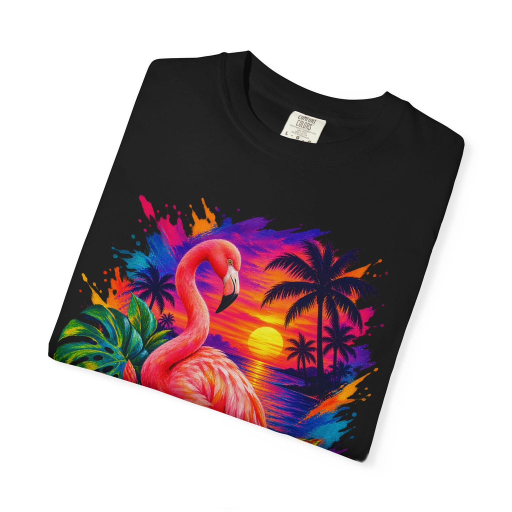 Flamingo Sunset Shirt | Tropical Flamingo Paradise Tee | Comfort Colors T-Shirt
