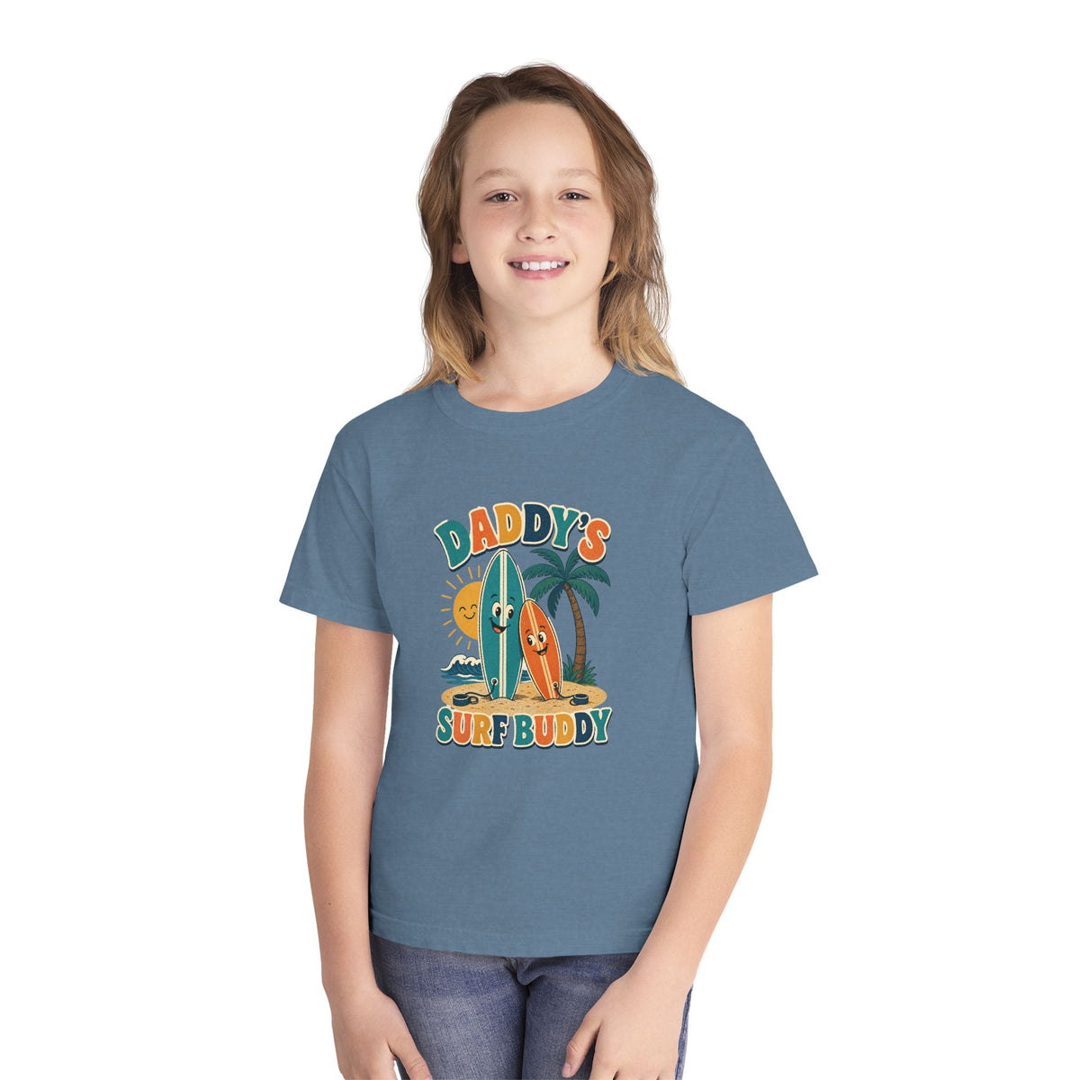 Daddy's Surf Buddy Kids Tee | Daddy Surf Buddy Shirt | Youth Beach T-Shirt | Surf Kid Gift