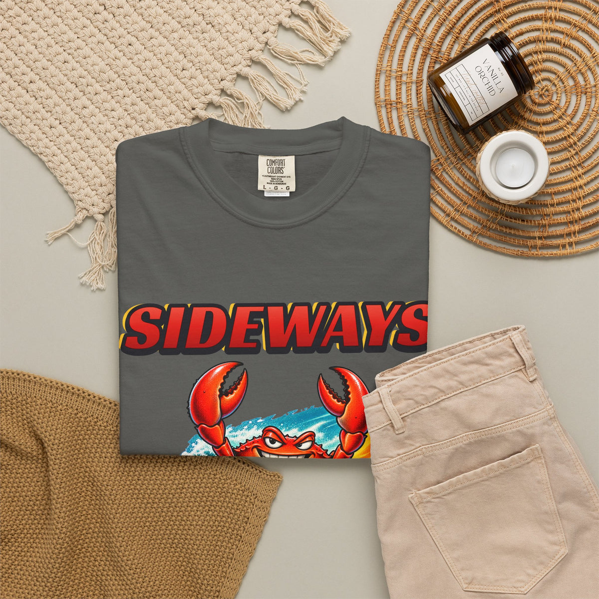 Sideways Crab Shirt | Funny Crab Bootleg Tee | Comfort Colors T-Shirt