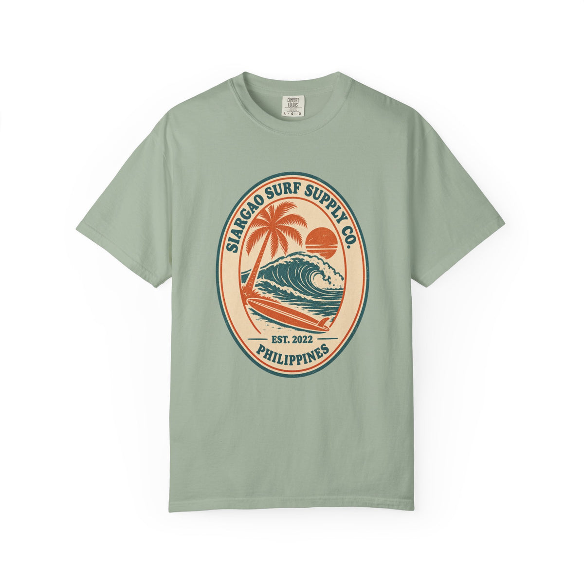 Siargao Surf Supply Co Tee | Vintage Surf Shop Badge Shirt | Philippines Surf T-Shirt | Comfort Colors