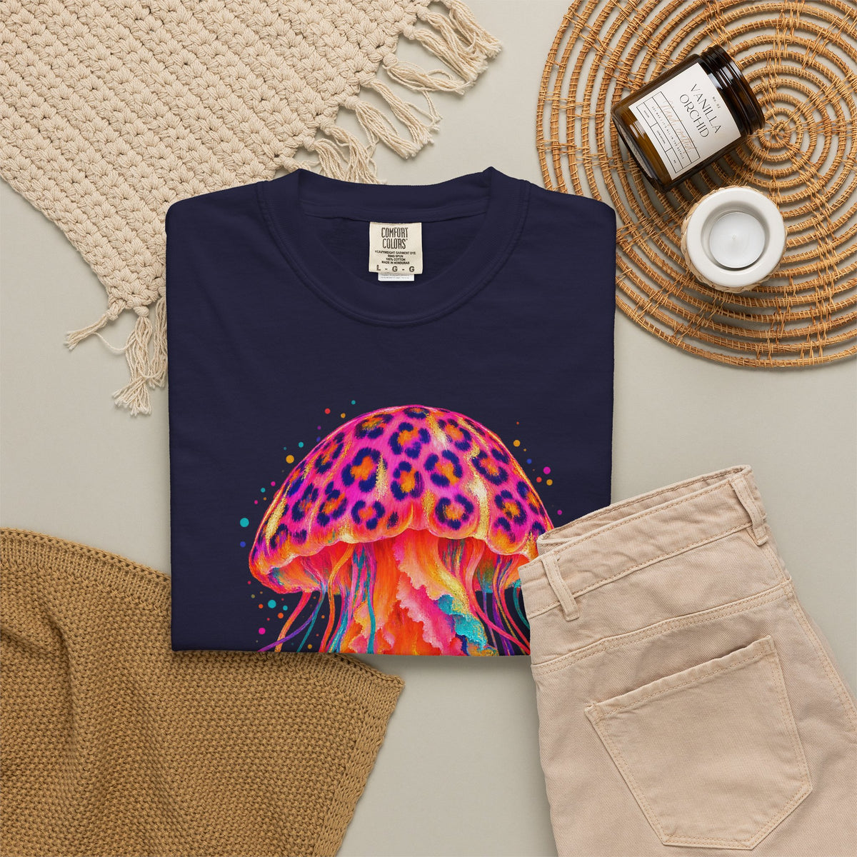 Neon Leopard Jellyfish Shirt | Ocean Jellyfish Tee | Comfort Colors T-Shirt