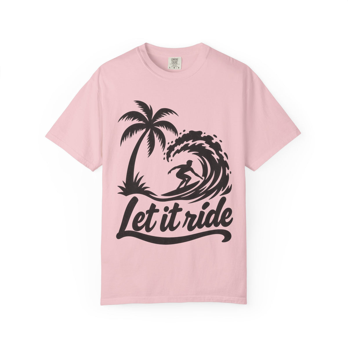 Let It Ride Surf Shirt | Surfer Wave Script Tee | Comfort Colors T-Shirt