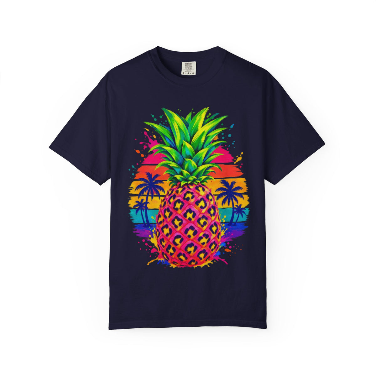 Neon Leopard Pineapple Shirt | Tropical Pineapple Sunset Tee | Comfort Colors T-Shirt