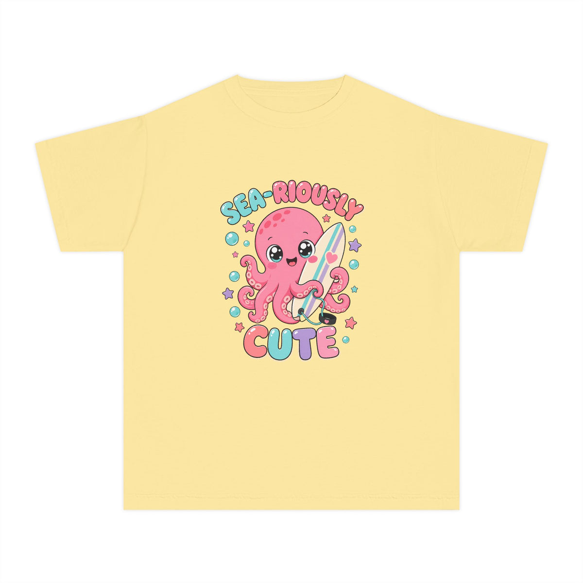 Sea-Riously Cute Kids Tee | Cute Octopus Kids Shirt | Youth Beach T-Shirt | Surf Kid Gift