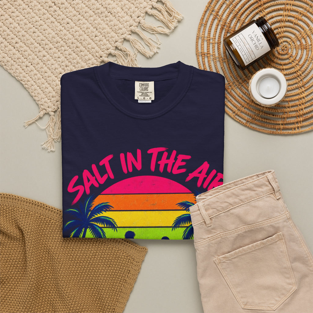 Salt In The Air Tee | Ocean Breeze Shirt | Retro Beach T-Shirt | Comfort Colors