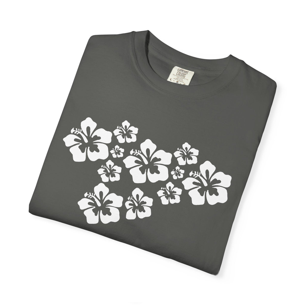 Hibiscus Flowers Tee | White Hibiscus Cluster Shirt | Tropical Island Flower T-Shirt | Comfort Colors