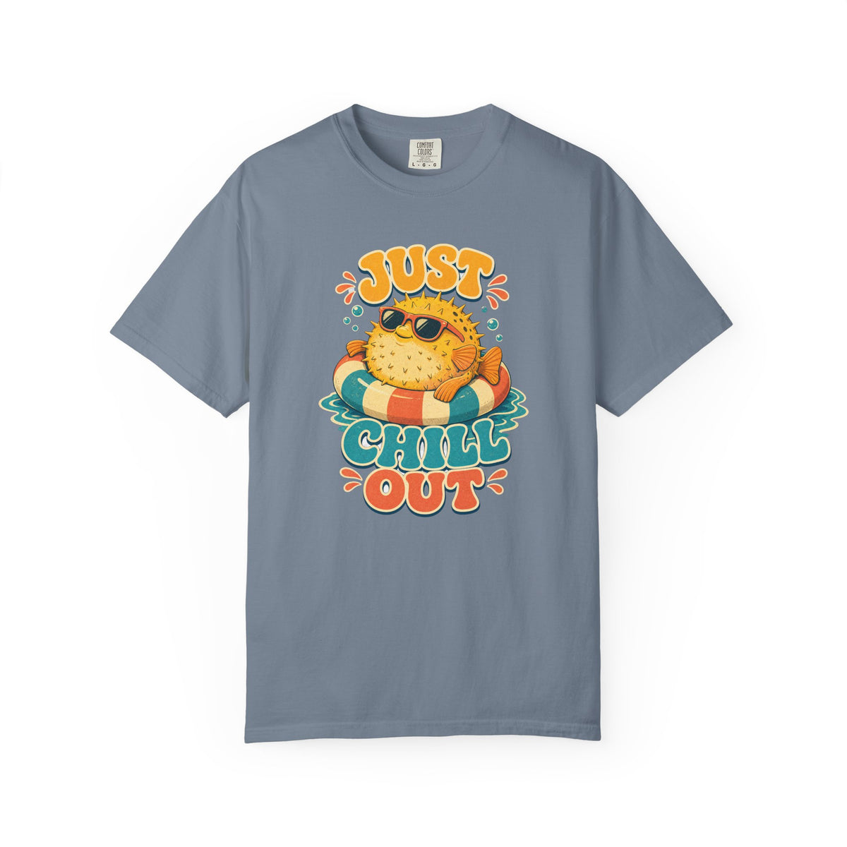 Just Chill Out Tee | Funny Pufferfish Shirt | Retro Beach T-Shirt | Comfort Colors Gift