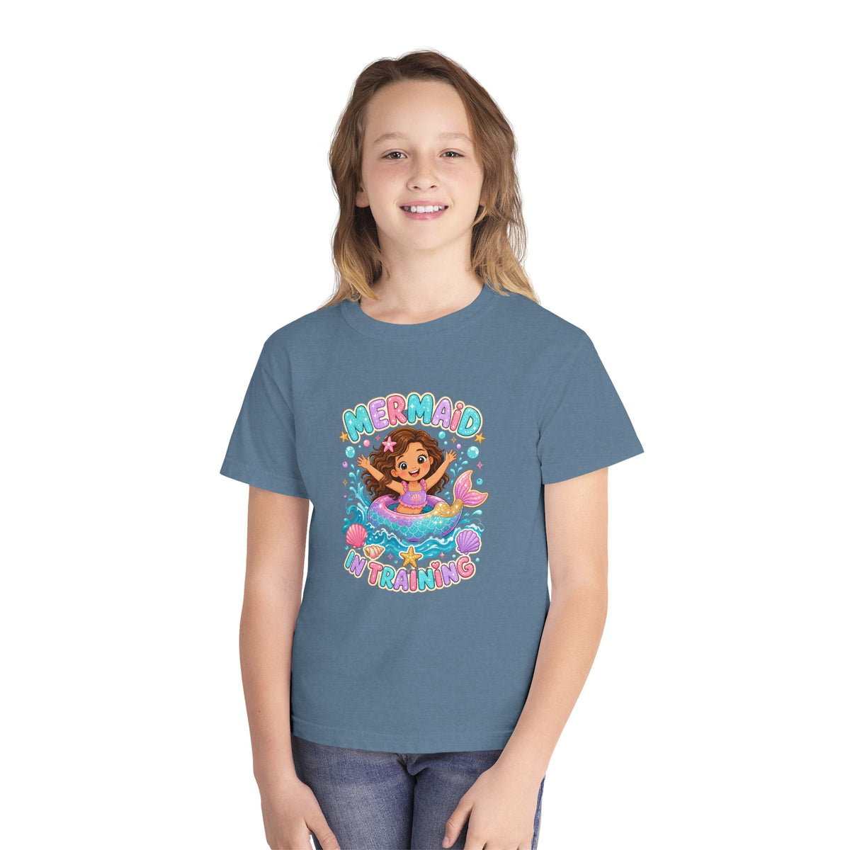 Mermaid In Training Kids Tee | Mermaid Kids Shirt | Youth Beach T-Shirt | Surf Kid Gift