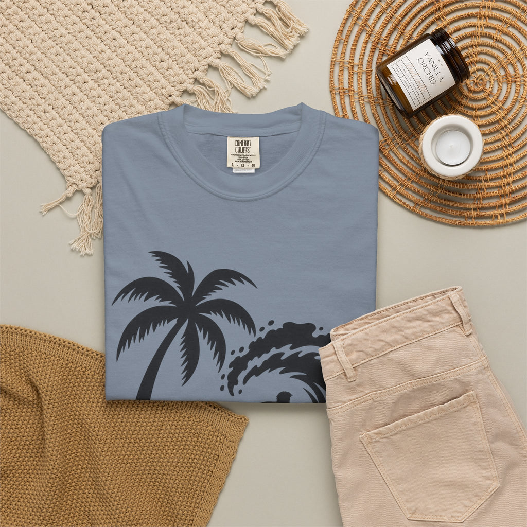 Let It Ride Surf Shirt | Surfer Wave Script Tee | Comfort Colors T-Shirt