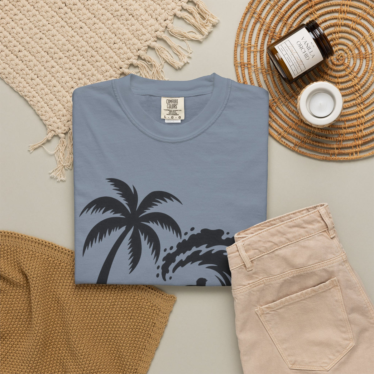 Let It Ride Surf Shirt | Surfer Wave Script Tee | Comfort Colors T-Shirt