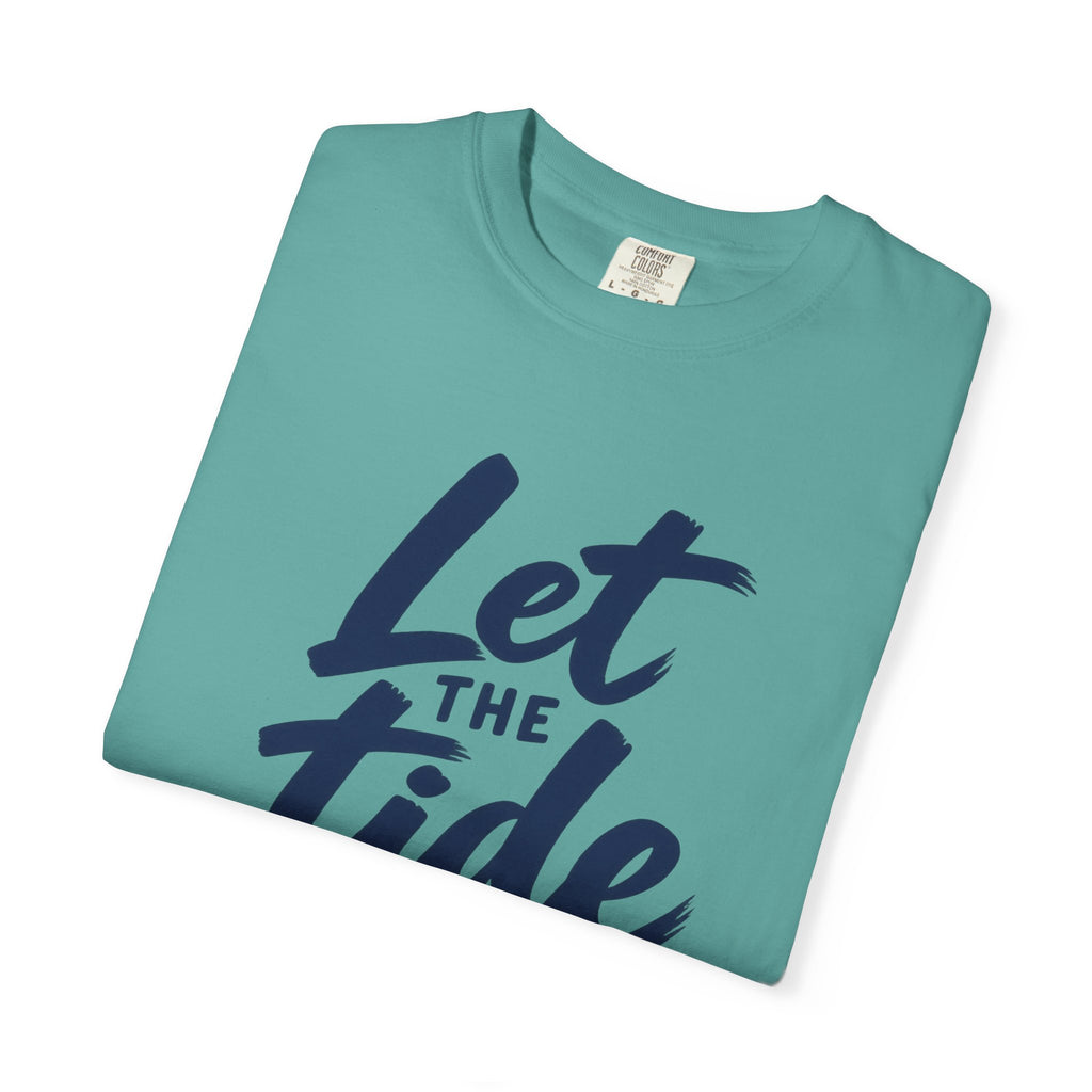 Let The Tide Decide Shirt | Wave Lines Script Tee | Comfort Colors T-Shirt