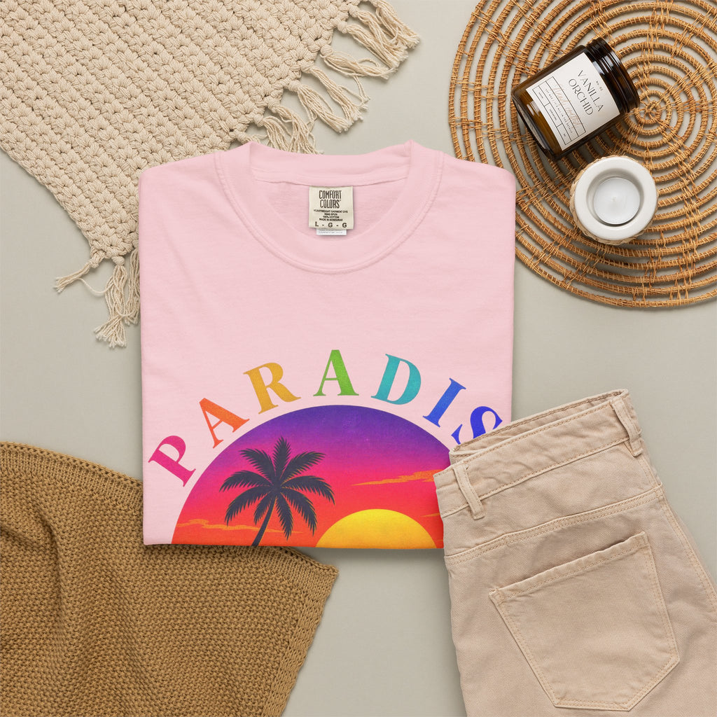 Paradise Found Tee | Tropical Island Shirt | Retro Palm T-Shirt | Comfort Colors