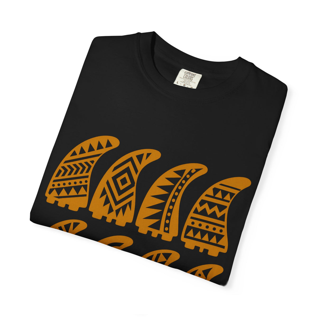 Tribal Fin Rows Shirt | Geometric Surf Fins Tee | Comfort Colors T-Shirt
