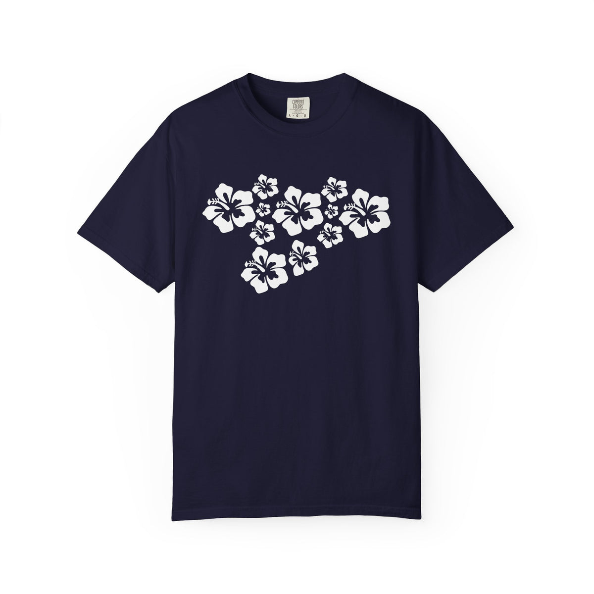 Hibiscus Flowers Tee | White Hibiscus Cluster Shirt | Tropical Island Flower T-Shirt | Comfort Colors