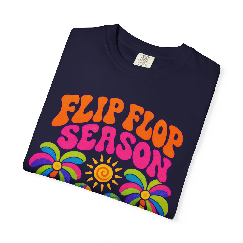 Flip Flop Season Tee | Summer Beach Shirt | Colorful Sandals T-Shirt | Comfort Colors