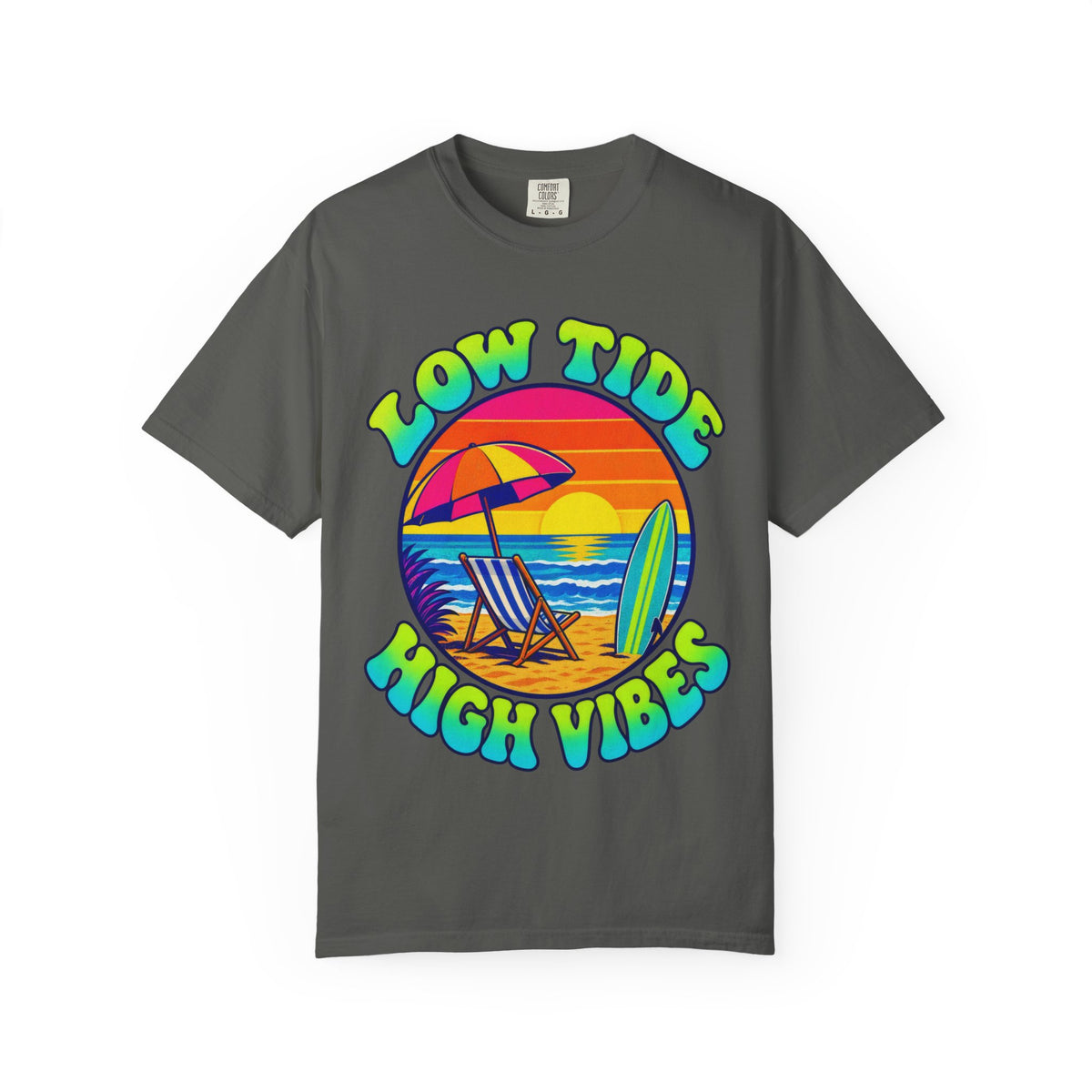 Low Tide High Vibes Tee | Good Vibes Beach Shirt | Colorful Tide Pool T-Shirt | Comfort Colors
