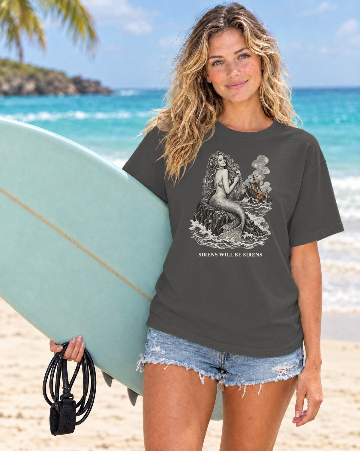Sirens Will Be Sirens Shirt | Vintage Mermaid Etching Tee | Comfort Colors T-Shirt