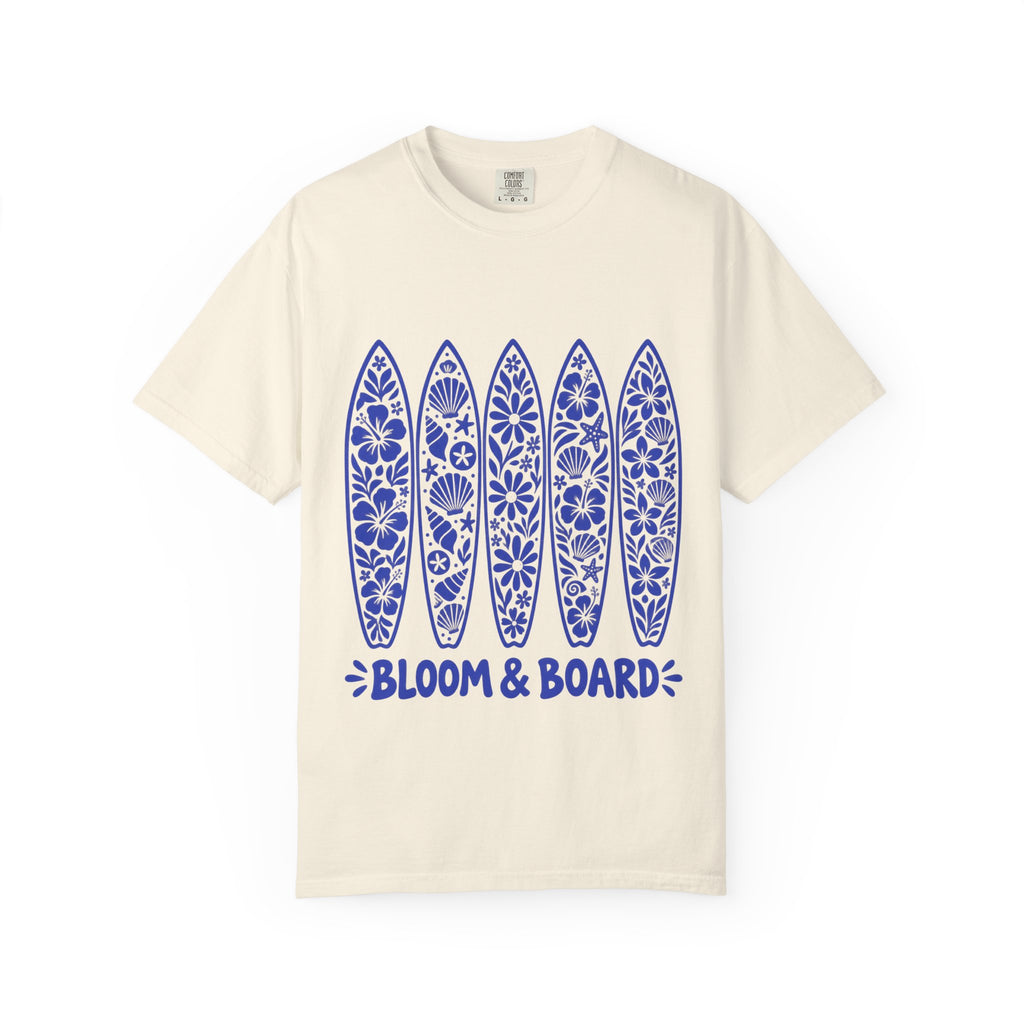 Bloom And Board Shirt | Floral Surfboards Tee | Comfort Colors T-Shirt