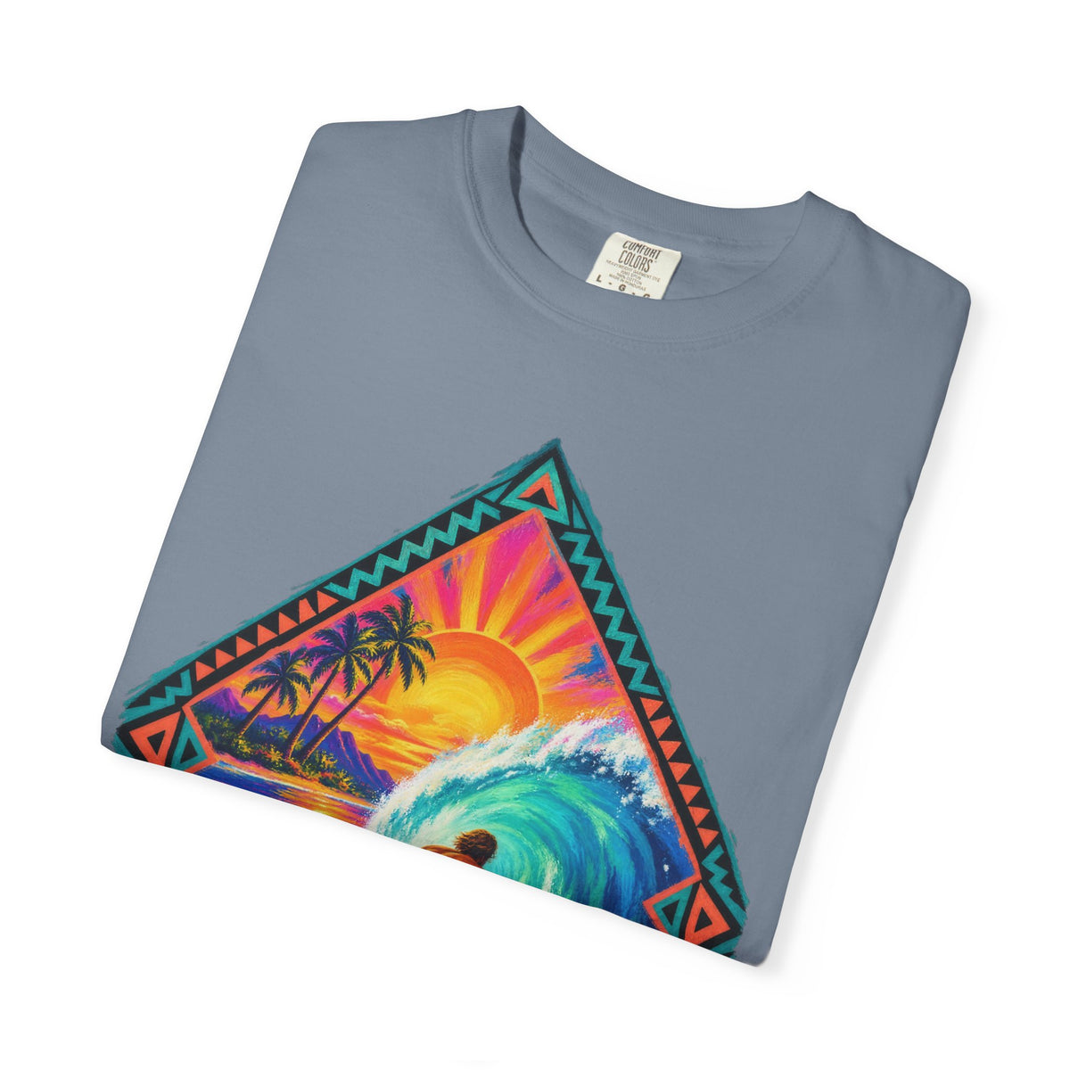 Tribal Barrel Wave Surf Shirt | Polynesian Surfer Tee | Comfort Colors T-Shirt