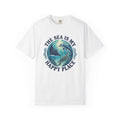The Sea Is My Happy Place Tee | Ocean Life Turtle Dolphin Shirt | Marine T-Shirt | Comfort Colors Gift