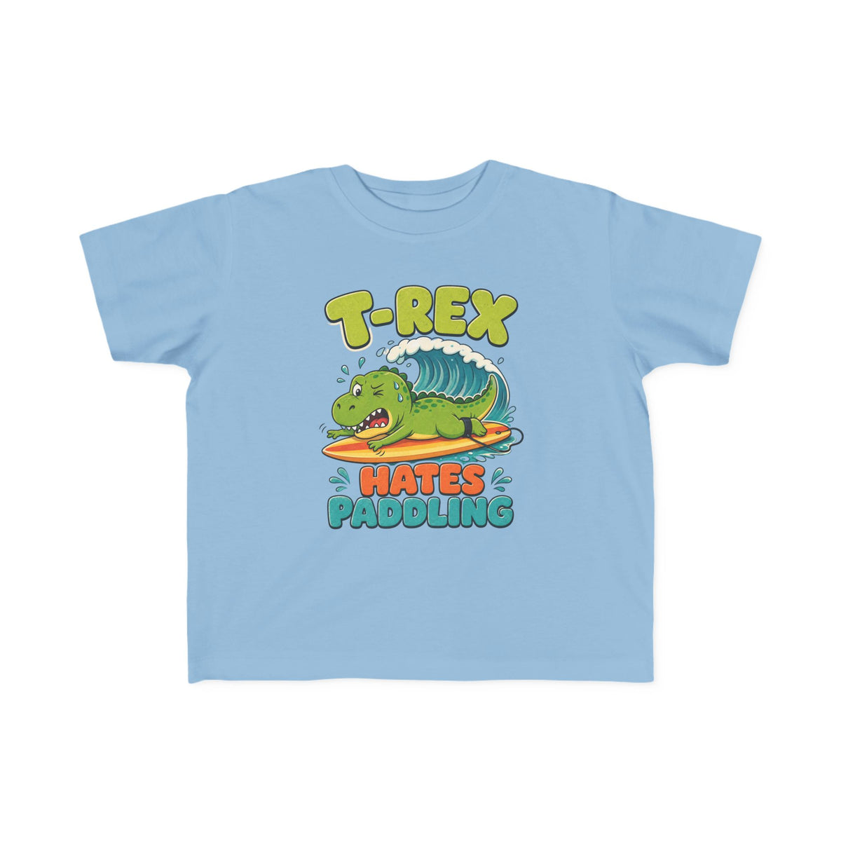 T-Rex Hates Paddling Kids Tee | Funny Dinosaur Kids Shirt | Toddler Beach T-Shirt | Surf Kid Gift