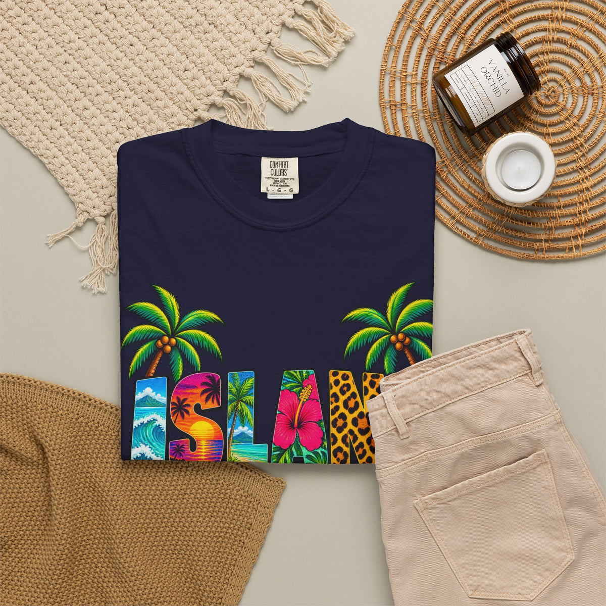 Island Time Tee | Tropical Island Shirt | Retro Vacation T-Shirt | Comfort Colors