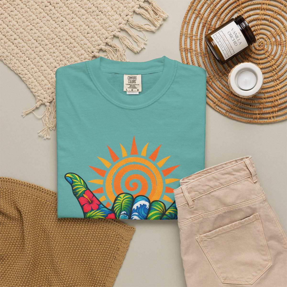 Hang Loose Tee | Shaka Surf Shirt | Retro Beach T-Shirt | Comfort Colors
