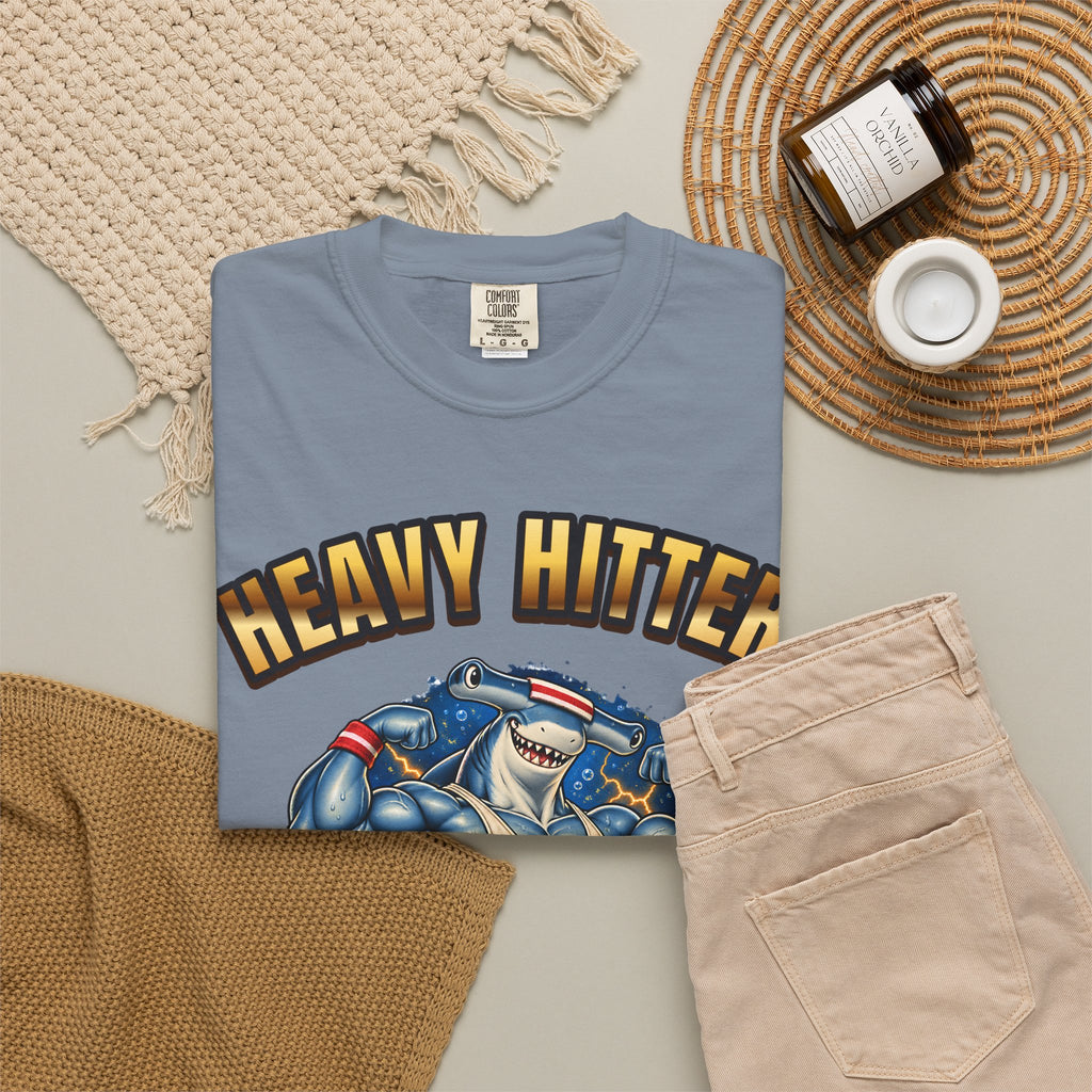 Hammerhead Gym Shirt | Heavy Hitter Shark Bootleg Tee | Comfort Colors T-Shirt