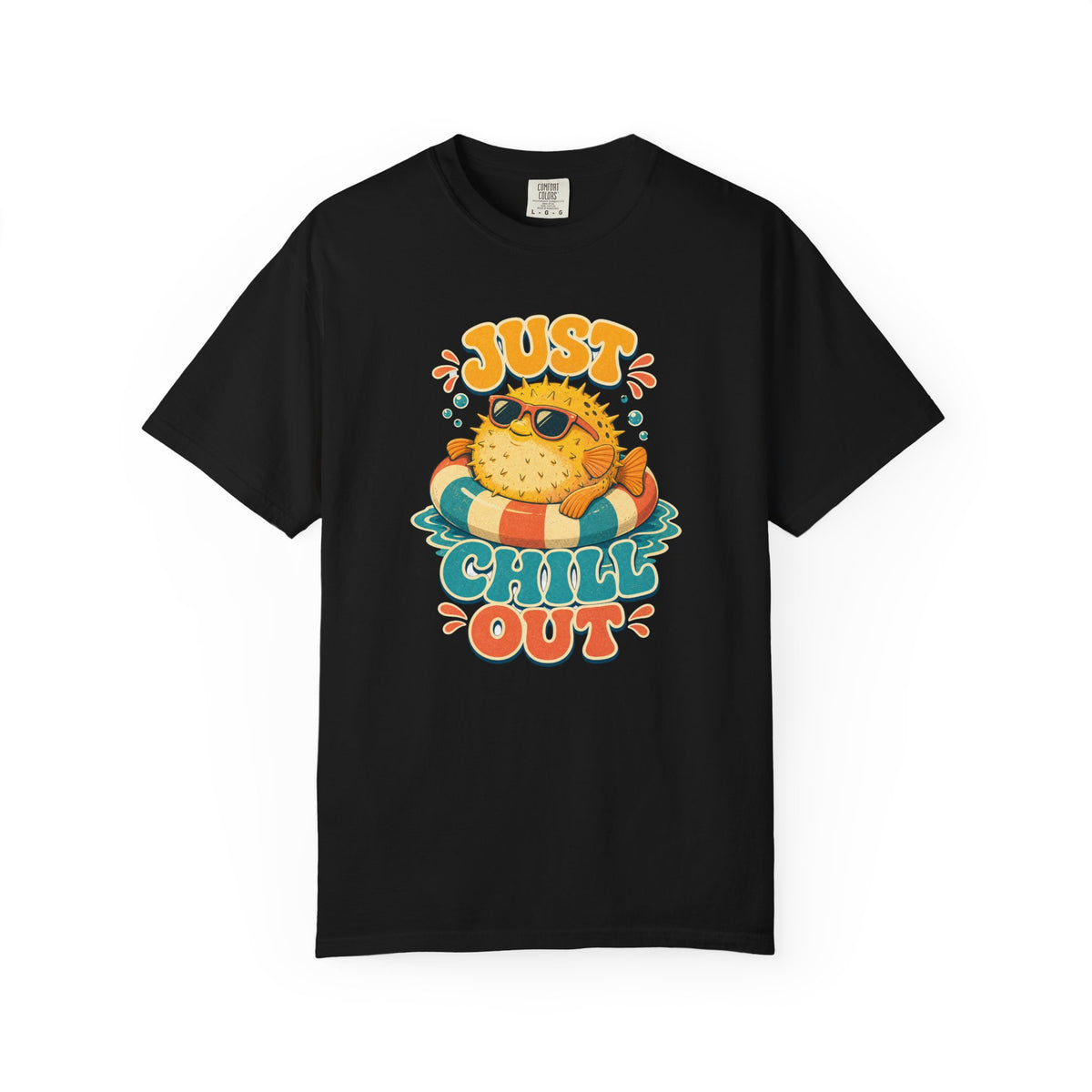Just Chill Out Tee | Funny Pufferfish Shirt | Retro Beach T-Shirt | Comfort Colors Gift