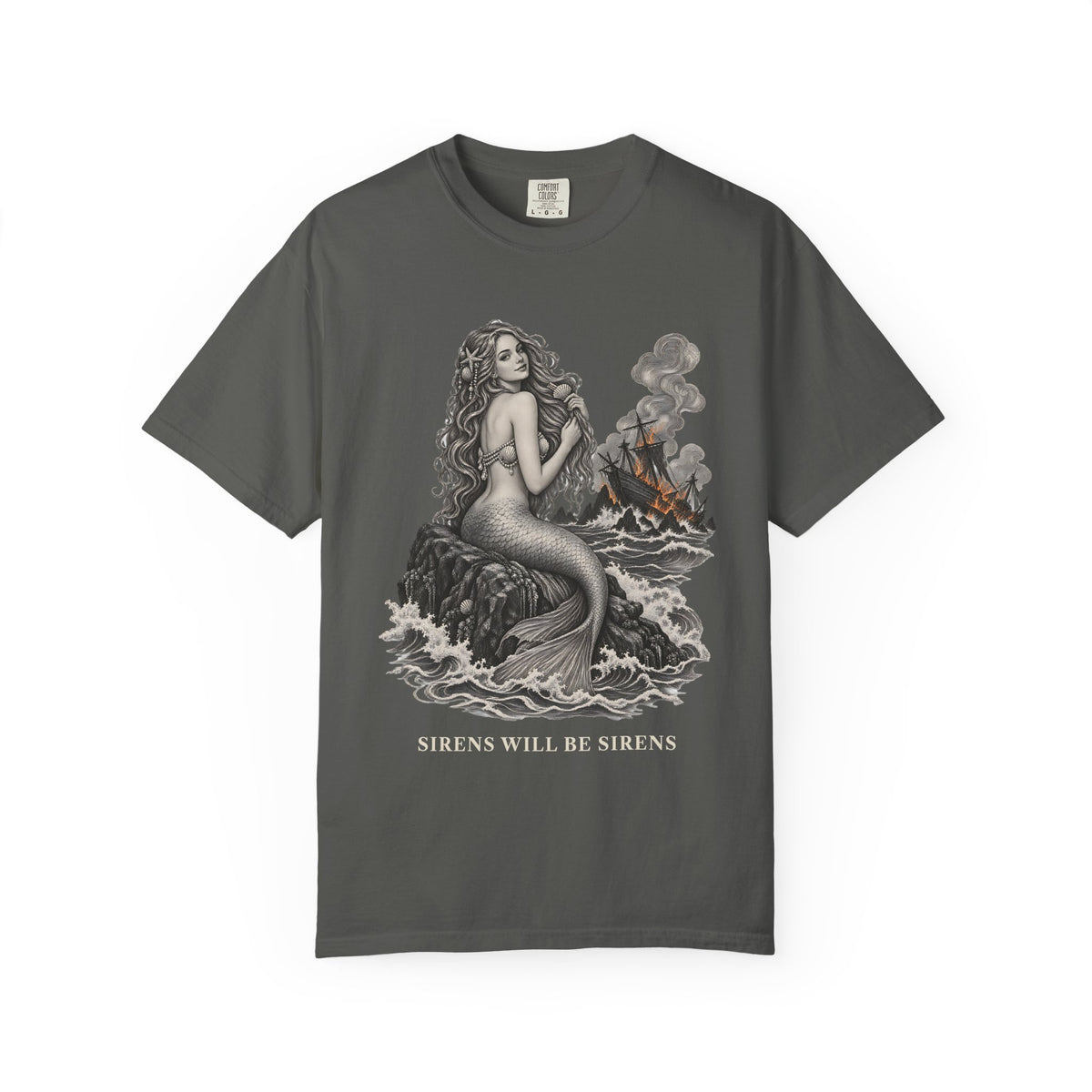 Sirens Will Be Sirens Shirt | Vintage Mermaid Etching Tee | Comfort Colors T-Shirt