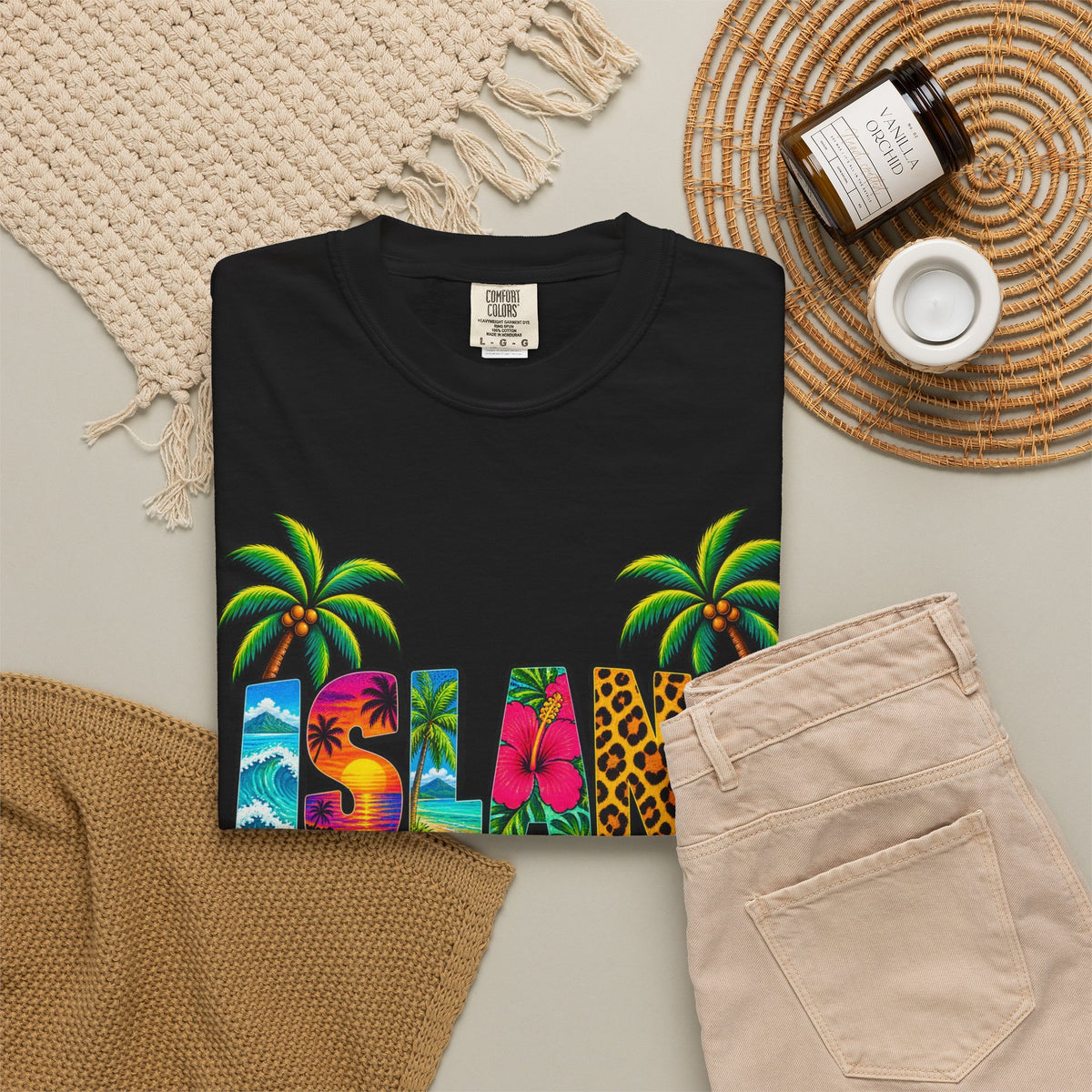 Island Time Tee | Tropical Island Shirt | Retro Vacation T-Shirt | Comfort Colors