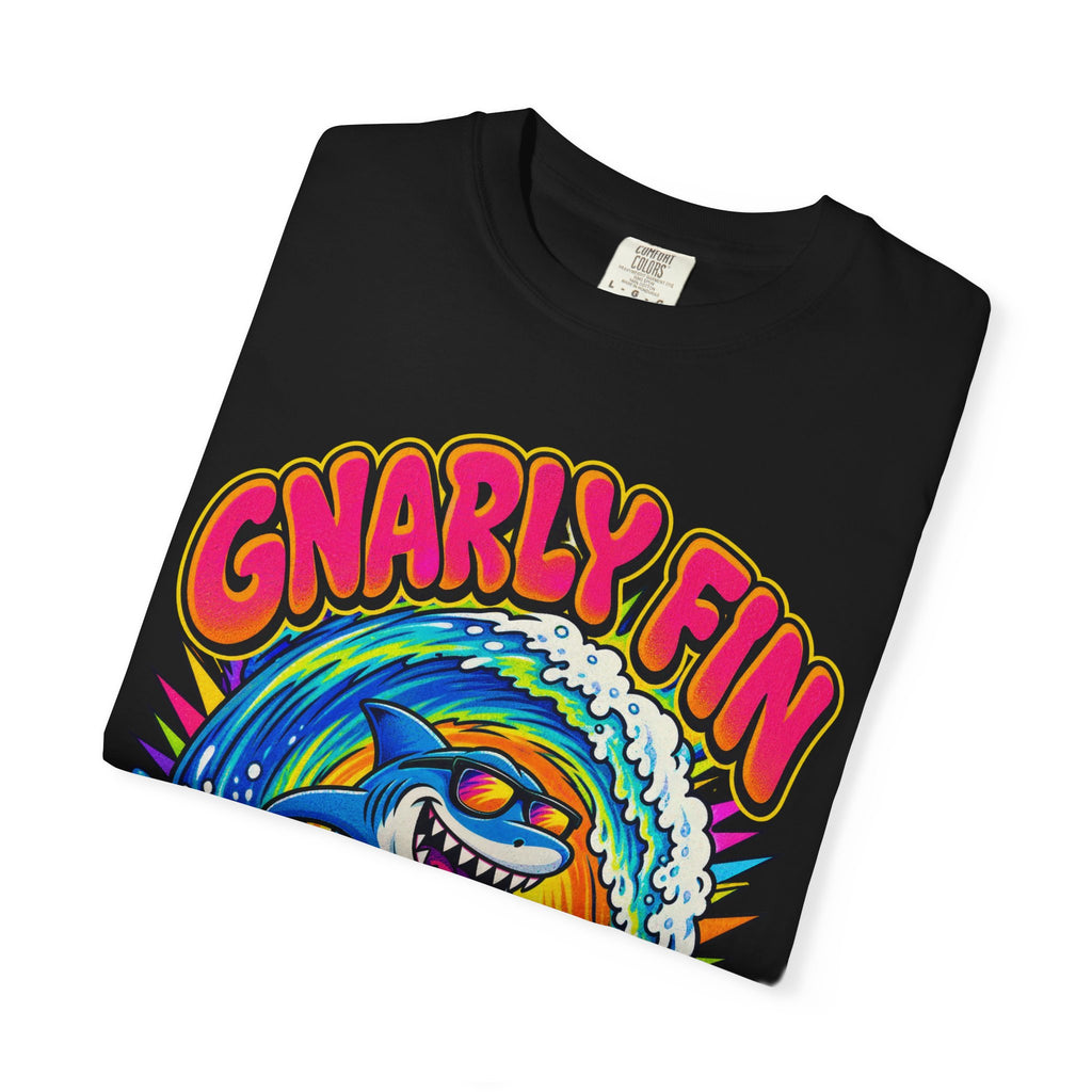 Gnarly Fin Surf Club Tee | Retro Shark Surf Shirt | Funny Shark T-Shirt | Comfort Colors