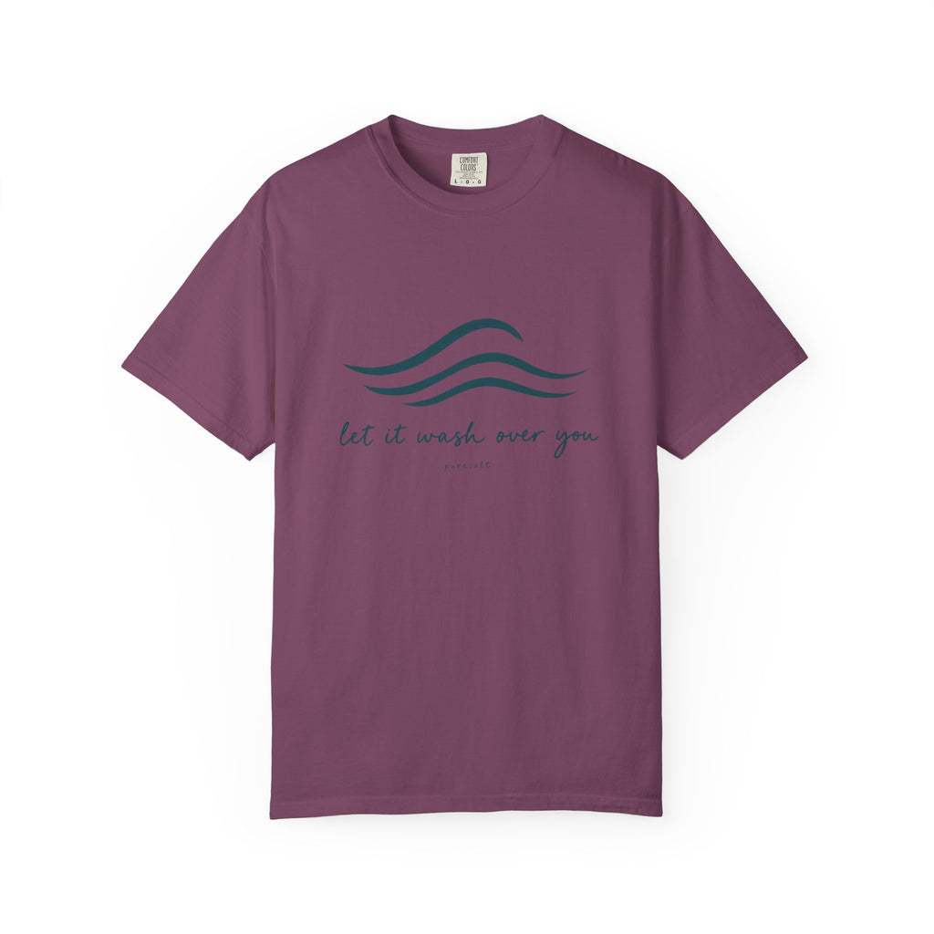 Let It Wash Over You waves T-Shirt | Minimal Ocean Script Tee