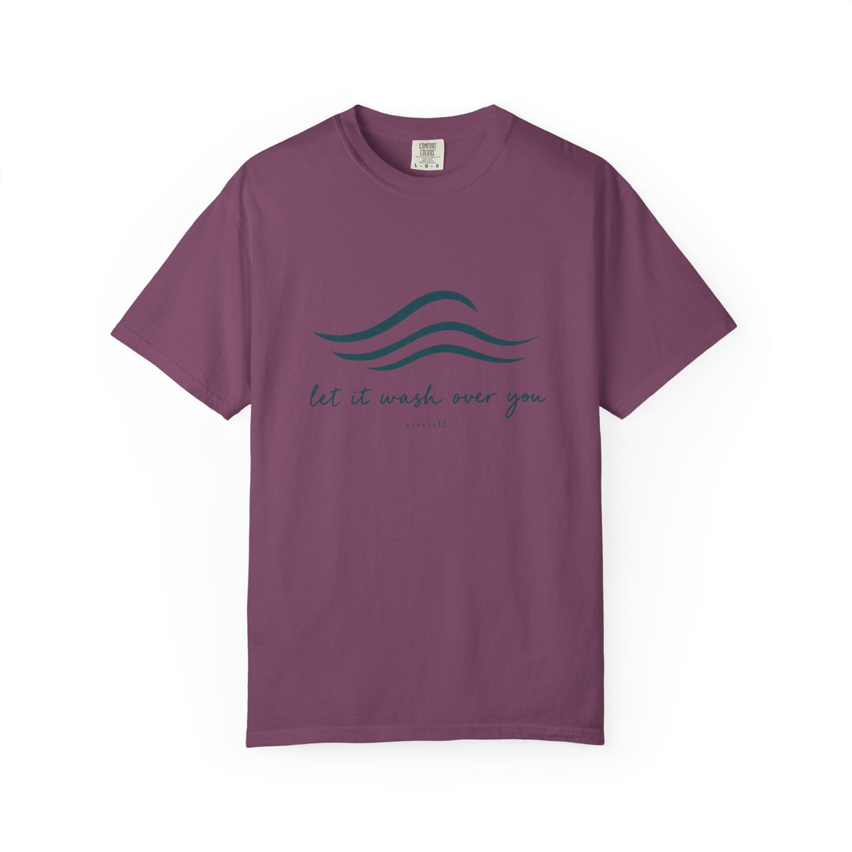 Let It Wash Over You waves T-Shirt | Minimal Ocean Script Tee