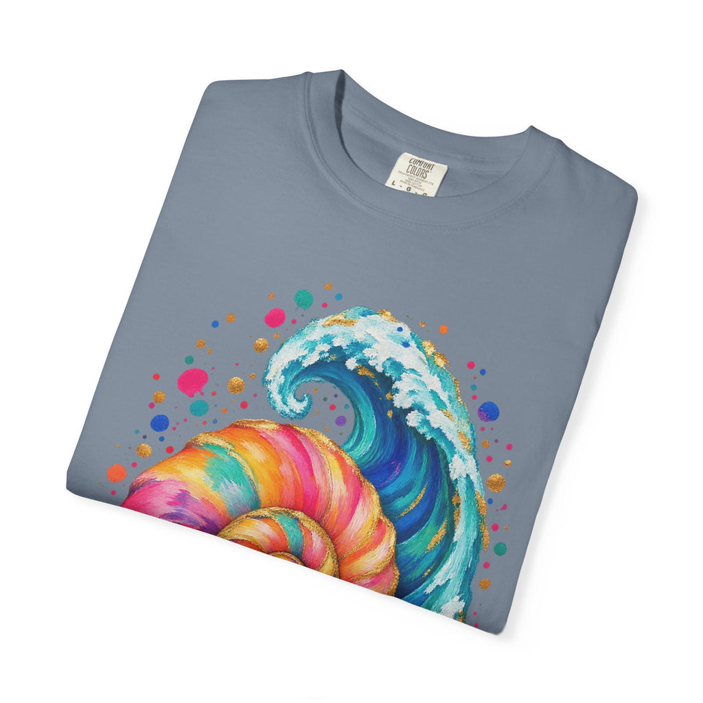 Spiral Seashell Wave Shirt | Pastel Shell Ocean Tee | Comfort Colors T-Shirt