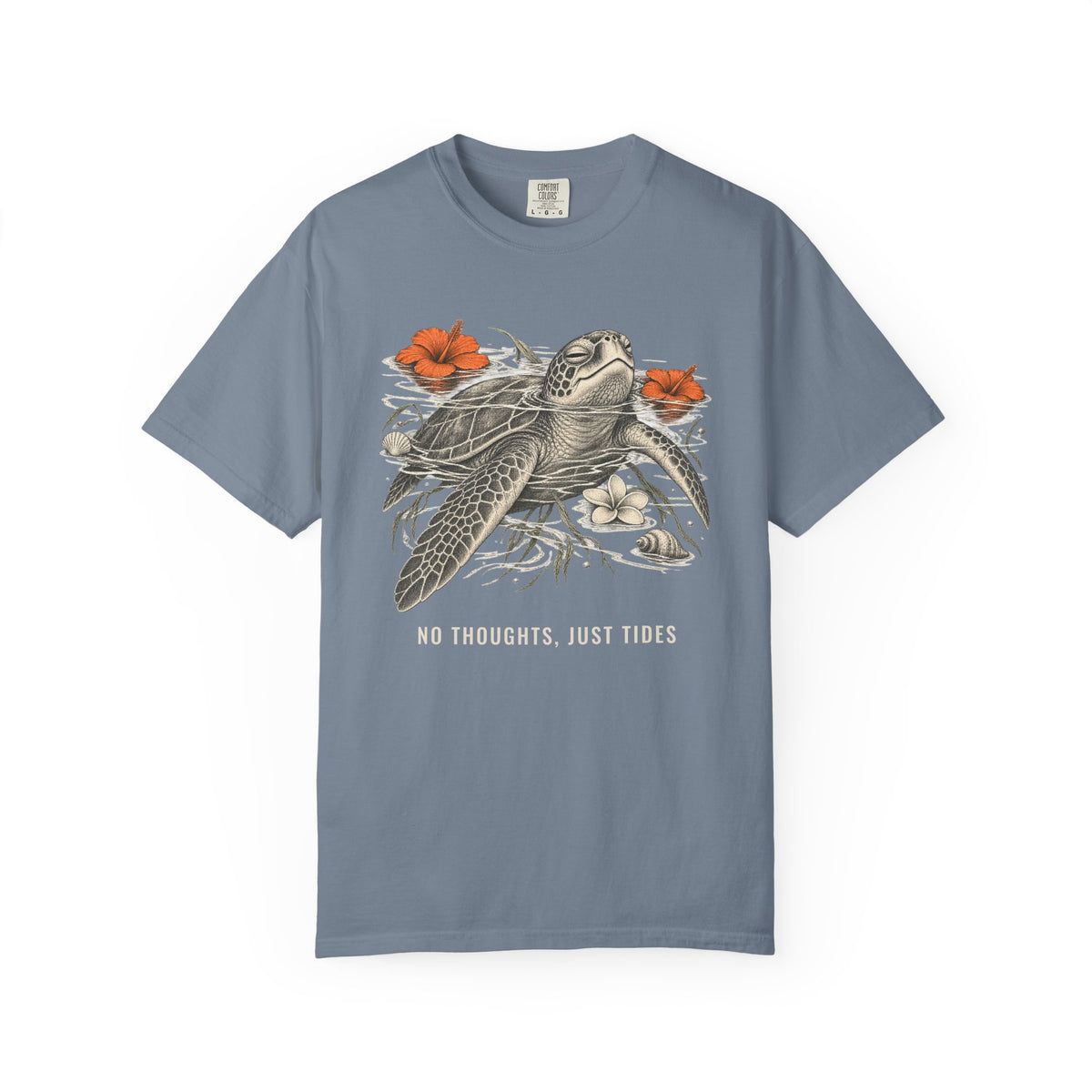 No Thoughts Just Tides Turtle Shirt | Vintage Sea Turtle Tee | Comfort Colors T-Shirt