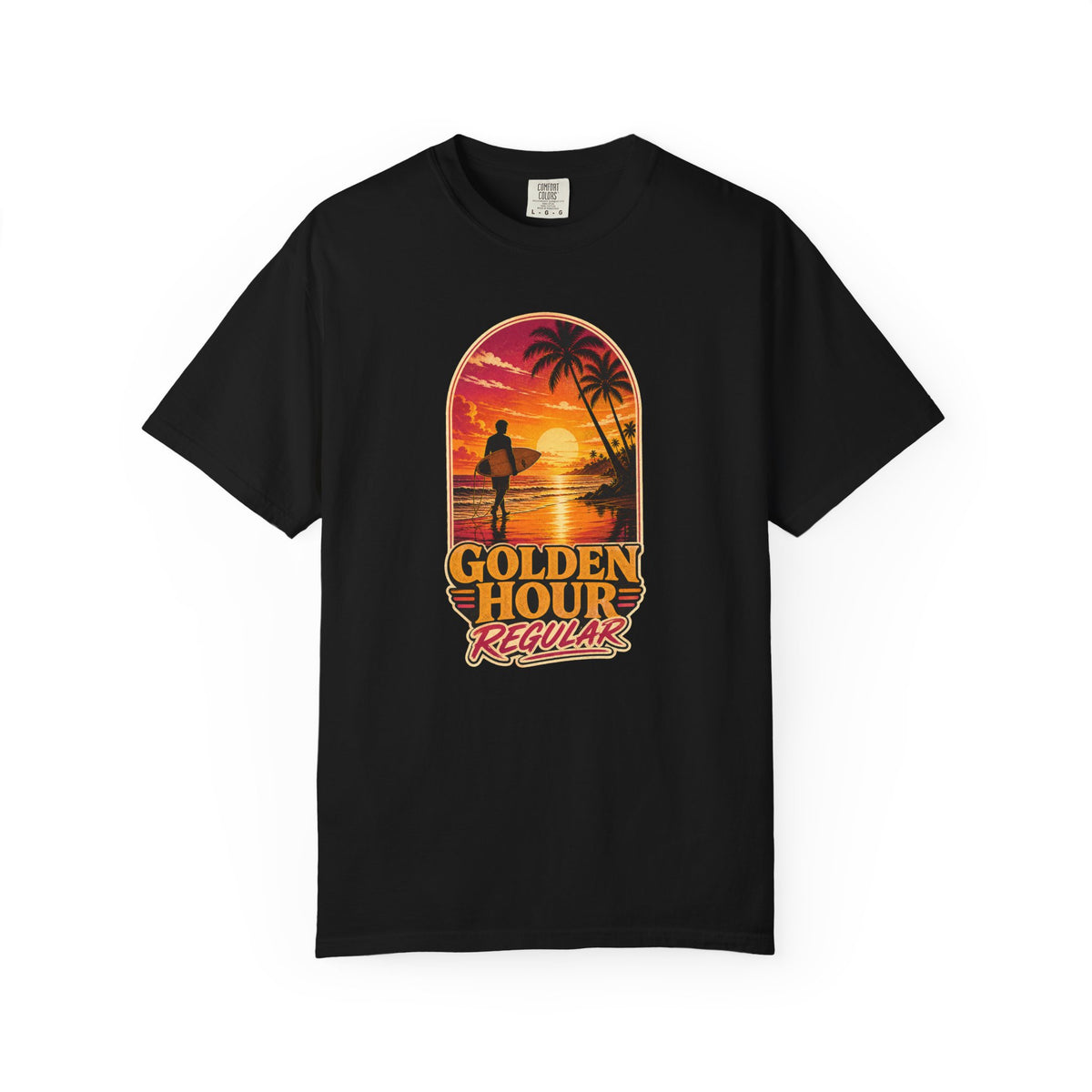 Golden Hour Regular Tee | Sunset Surf Shirt | Retro Beach T-Shirt | Comfort Colors Gift