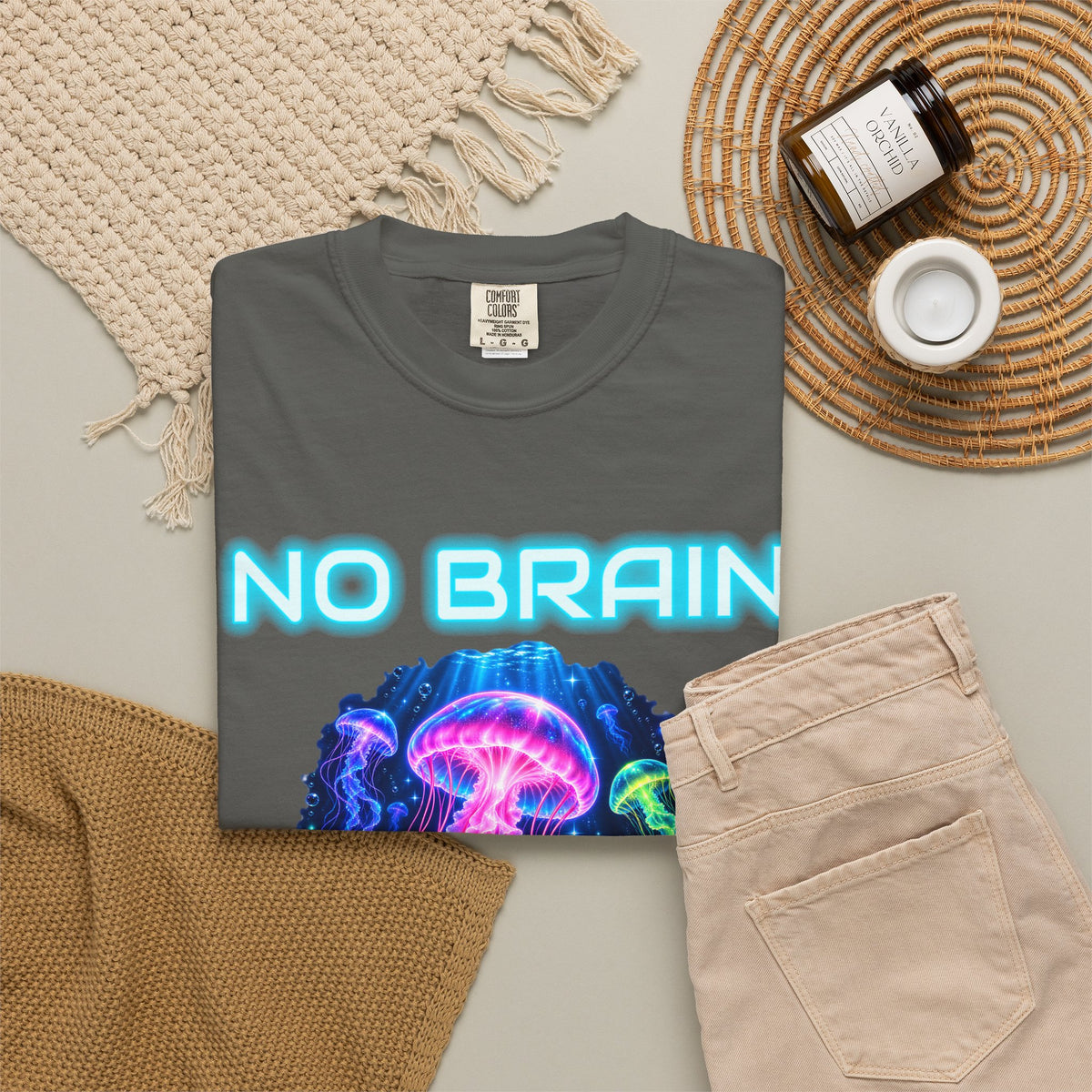 Jellyfish No Brain No Pain Shirt | Funny Jellyfish Tee | Comfort Colors T-Shirt