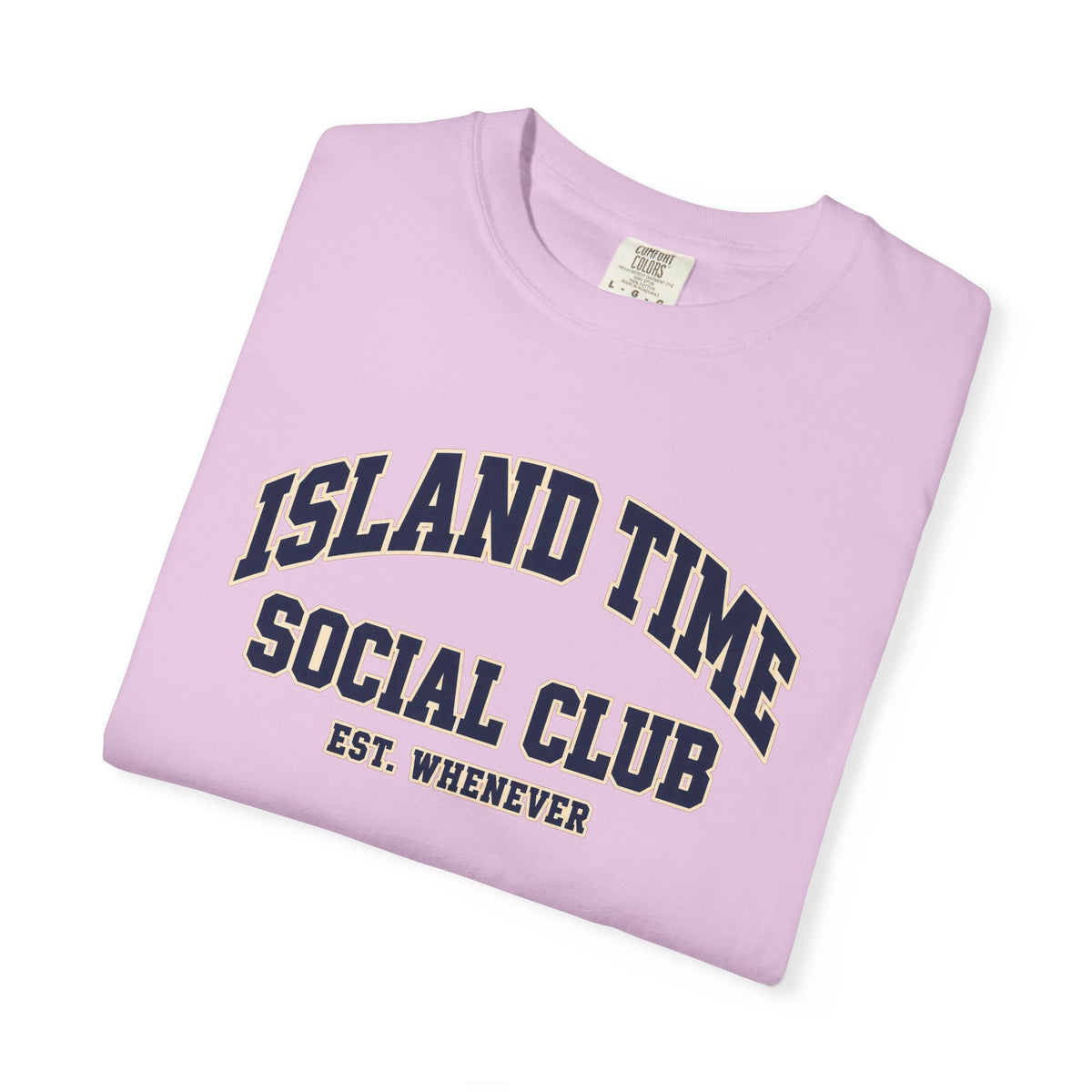 Island Time Social Club Tee | Est. Whenever | Varsity Beach T-Shirt | Comfort Colors Vacation Shirt